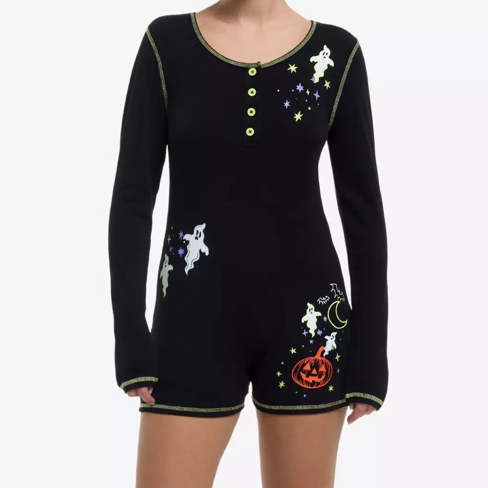 Halloween Ghost Print Romper Hot Topic